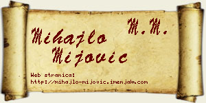 Mihajlo Mijović vizit kartica